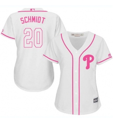 Women's Majestic Philadelphia Phillies #20 Mike Schmidt Authentic White Fashion Cool Base MLB Jersey