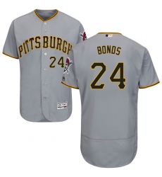 Men's Majestic Pittsburgh Pirates #24 Barry Bonds Grey Road Flex Base Authentic Collection MLB Jersey
