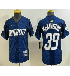 Youth Detroit Tigers #39 Zach McKinstry 2024 Navy City Connect Cool Base Limited Stitched Jersey