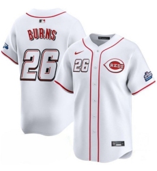 Men's Cincinnati Reds #26 Chase Burns White 2025 Speedway Classic Home Limited Stitched Baseball Jersey