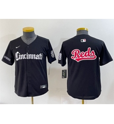 Youth Cincinnati Reds #77 Rece Hinds Black 2023 City Connect Stitched Baseball Jersey