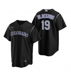Men's Nike Colorado Rockies #19 Charlie Blackmon Purple Alternate Stitched Baseball Jersey