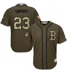 Men's Majestic Boston Red Sox #23 Blake Swihart Authentic Green Salute to Service MLB Jersey