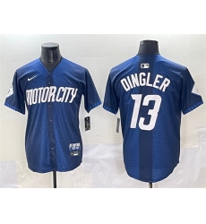 Men's Detroit Tigers #13 Dillon Dingler 2024 Navy City Connect Cool Base Limited Stitched Jersey