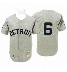 Men's Mitchell and Ness 1968 Detroit Tigers #6 Al Kaline Replica Grey Throwback MLB Jersey