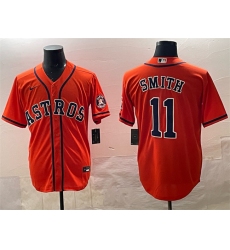 Men's Houston Astros #11 Cam Smith Orange Cool Base Stitched Jersey