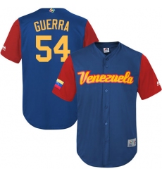Men's Venezuela Baseball Majestic #54 Deolis Guerra Royal Blue 2017 World Baseball Classic Replica Team Jersey