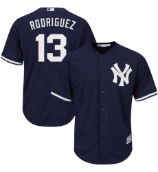 Men's Majestic New York Yankees #13 Alex Rodriguez Replica Navy Blue Alternate MLB Jersey