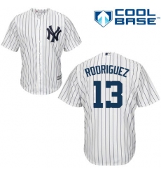 Men's Majestic New York Yankees #13 Alex Rodriguez Replica White Home MLB Jersey