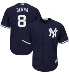 Youth Majestic New York Yankees #8 Yogi Berra Authentic Navy Blue Alternate MLB Jersey