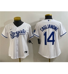 Youth Kansas City Royals #14 Jac Caglianone White Cool Base Stitched Baseball Jersey