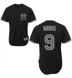 Men's Majestic New York Yankees #9 Roger Maris Replica Black Fashion MLB Jersey
