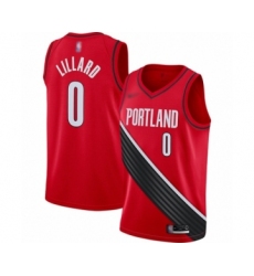 Youth Portland Trail Blazers #0 Damian Lillard Swingman Red Finished Basketball Jersey - Statement Edition