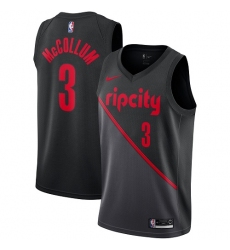 Youth Nike Portland Trail Blazers #3 C.J. McCollum Swingman Black NBA Jersey - 2018 19 City Edition
