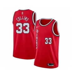 Men's Portland Trail Blazers #33 Zach Collins Authentic Red Hardwood Classics Basketball Jersey