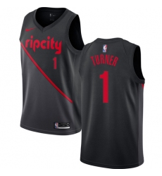 Women's Nike Portland Trail Blazers #1 Evan Turner Swingman Black NBA Jersey - 2018 19 City Edition