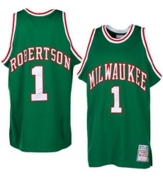 Men's Adidas Milwaukee Bucks #1 Oscar Robertson Swingman Green Throwback NBA Jersey