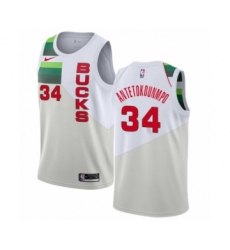 Youth Nike Milwaukee Bucks #34 Giannis Antetokounmpo White Swingman Jersey - Earned Edition