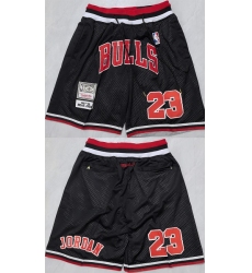 Men's Chicago Bulls #23 Michael Jordan Black Shorts (Run Small)