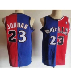 Men's Chicago Bulls #23 Michael Jordan Blue Red Two Tone Stitched Hardwood Classic Swingman Jerseys