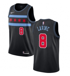 Women's Nike Chicago Bulls #8 Zach LaVine Swingman Black NBA Jersey - City Edition