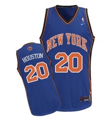 Men's Nike New York Knicks #20 Allan Houston Authentic Royal Blue Throwback NBA Jersey