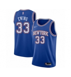 Women's New York Knicks #33 Patrick Ewing Authentic Blue Basketball Jersey - Statement Edition