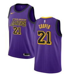 Men's Nike Los Angeles Lakers #21 Michael Cooper Swingman Purple NBA Jersey - City Edition
