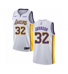 Youth Los Angeles Lakers #32 Magic Johnson Swingman White Basketball Jersey - Association Edition