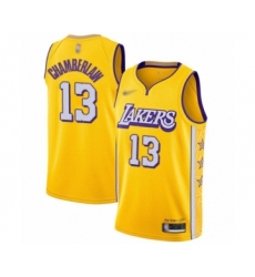 Women's Los Angeles Lakers #13 Wilt Chamberlain Swingman Gold Basketball Jersey - 2019 20 City Edition