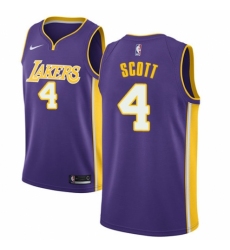 Women's Nike Los Angeles Lakers #4 Byron Scott Authentic Purple NBA Jersey - Icon Edition