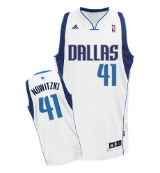 Men's Adidas Dallas Mavericks #41 Dirk Nowitzki Swingman White Home NBA Jersey