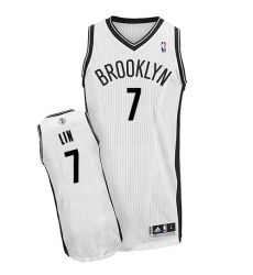 Youth Adidas Brooklyn Nets #7 Jeremy Lin Authentic White Home NBA Jersey