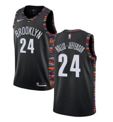 Men's Nike Brooklyn Nets #24 Rondae Hollis-Jefferson Swingman Black NBA Jersey - 2018 19 City Edition