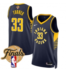 Men's Indiana Pacers #33 Myles Turner Navy 2025 Finals Icon Edition Stitched Basketball Jersey