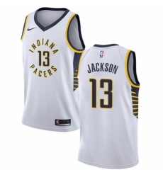Men's Nike Indiana Pacers #13 Mark Jackson Swingman White NBA Jersey - Association Edition