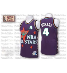 Men's Adidas Detroit Pistons #4 Joe Dumars Authentic Purple 1995 All Star Throwback NBA Jersey