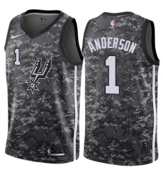 Men's Nike San Antonio Spurs #1 Kyle Anderson Authentic Camo NBA Jersey - City Edition