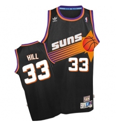 Men's Adidas Phoenix Suns #33 Grant Hill Authentic Black Throwback NBA Jersey