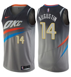 Men's Nike Oklahoma City Thunder #14 D.J. Augustin Swingman Gray NBA Jersey - City Edition