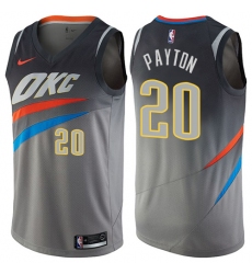 Men's Nike Oklahoma City Thunder #20 Gary Payton Swingman Gray NBA Jersey - City Edition
