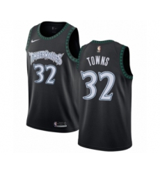 Women's Nike Minnesota Timberwolves #32 Karl-Anthony Towns Swingman Black Hardwood Classics Jersey