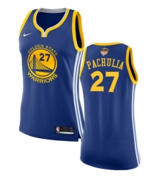 Women's Nike Golden State Warriors #27 Zaza Pachulia Swingman Royal Blue Road 2018 NBA Finals Bound NBA Jersey - Icon Edition