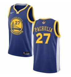 Youth Nike Golden State Warriors #27 Zaza Pachulia Swingman Royal Blue Road 2018 NBA Finals Bound NBA Jersey - Icon Edition
