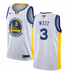 Youth Nike Golden State Warriors #3 David West Swingman White Home 2018 NBA Finals Bound NBA Jersey - Association Edition