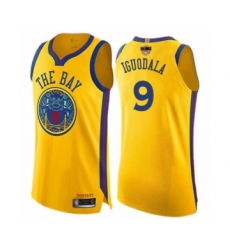 Youth Golden State Warriors #9 Andre Iguodala Swingman Gold 2019 Basketball Finals Bound Basketball Jersey - City Edition