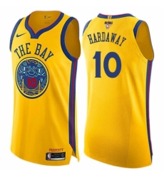 Youth Nike Golden State Warriors #10 Tim Hardaway Swingman Gold 2018 NBA Finals Bound NBA Jersey - City Edition