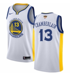 Men's Nike Golden State Warriors #13 Wilt Chamberlain Swingman White Home 2018 NBA Finals Bound NBA Jersey - Association Edition