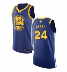 Men's Nike Golden State Warriors #24 Rick Barry Authentic Royal Blue Road 2018 NBA Finals Bound NBA Jersey - Icon Edition