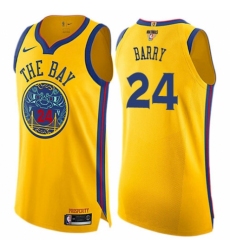 Women's Nike Golden State Warriors #24 Rick Barry Swingman Gold 2018 NBA Finals Bound NBA Jersey - City Edition
